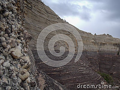 Rock formations of the boulder of the stone pierada in the Park of Serra da Capivara Stock Photo