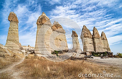 Rock formations in Love Valley, Cappadocia, Turkey Stock Photo