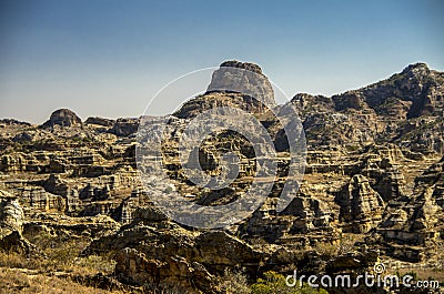 Rock formations in Park Isalo, Madagascar Stock Photo