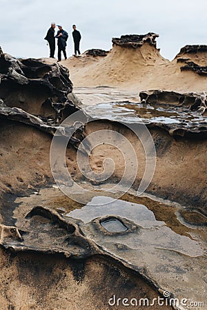 Rock formations Yehliu Geopark Taiwan Stock Photo