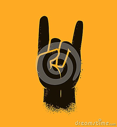 Cool hand gesture symbol. Heavy metal, rock vector illustration Vector Illustration