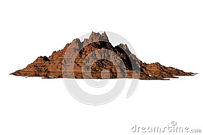 rock gorizontal figure red lines texture isolated white background 3d rendering Stock Photo