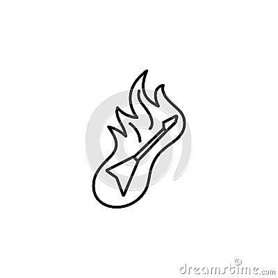 rock, guitar, fire, flame icon. Element of rock and roll icon. Thin line icon for website design and development, app development Stock Photo