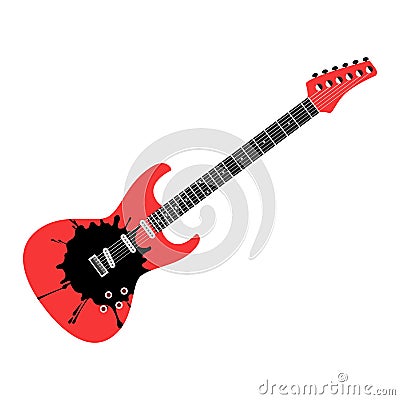 Rock guitar on isolated white background. Vector illustration Vector Illustration