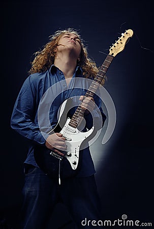 Rock guitarist Stock Photo