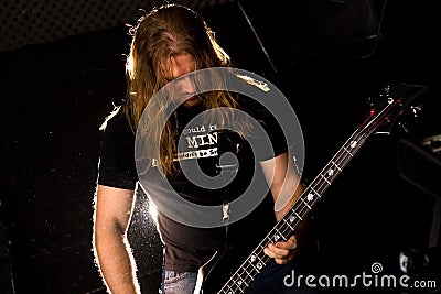 Rock guitarist playing solo Stock Photo