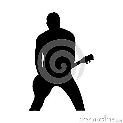 Rock Guitarist Silhouette Vector Illustration