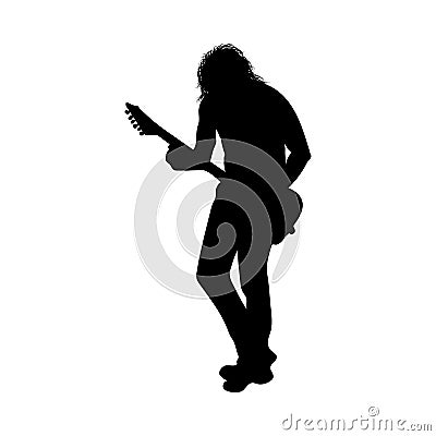 Rock Guitarist Silhouette Vector Illustration