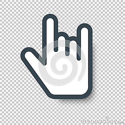 Rock On Hand Sign Cursor Icon. Vector illustration with Vector Illustration