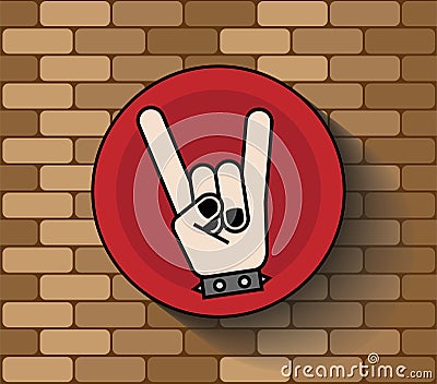 Rock hand sign symbols punk metal hardcore Stock Photo
