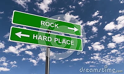 Rock and a hard place Stock Photo