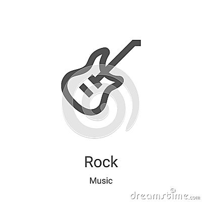 rock icon vector from music collection. Thin line rock outline icon vector illustration. Linear symbol for use on web and mobile Vector Illustration