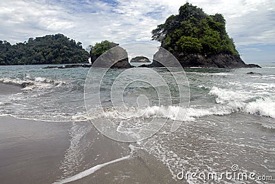 Rock island at the beach Stock Photo