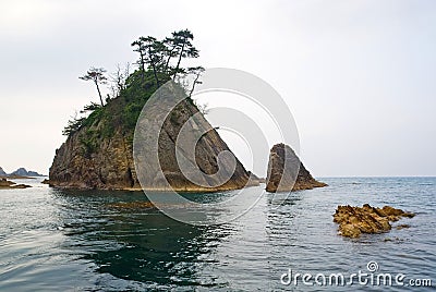 The rock and the islet Stock Photo