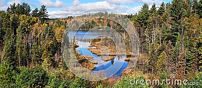 Rock Lake In Autumn Stock Photo