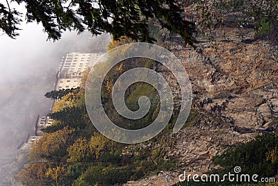 Rock monastery Stock Photo