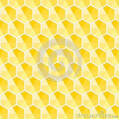 Honeycomb hexagon yellow shade pattern vector background abstract Vector Illustration