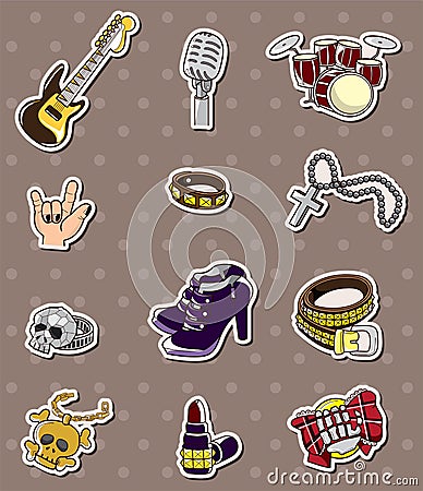 Rock music band stickers Vector Illustration