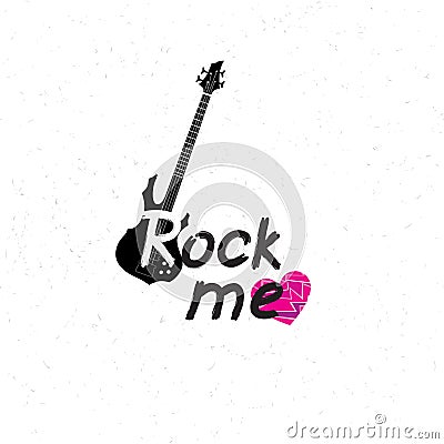 Rock music banner. Musical sign background. Rock lettering with Stock Photo