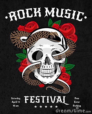 Rock Music Festival Poster Vector Illustration