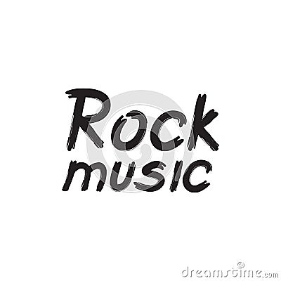 Rock music lettering. Musical icon background. Rock`n`roll sign. Stock Photo