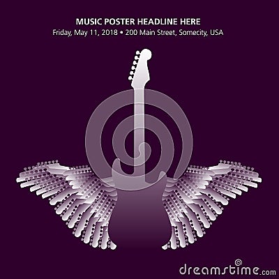 Rock music poster template Vector Illustration