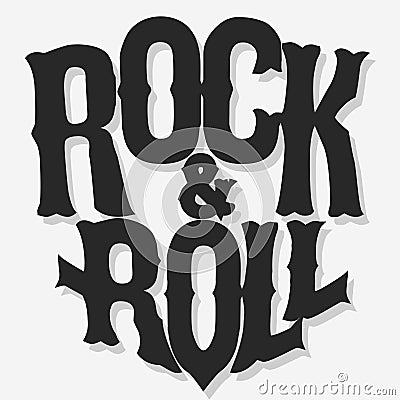 Rock lettering, poster or t-shirt design, vector Vector Illustration