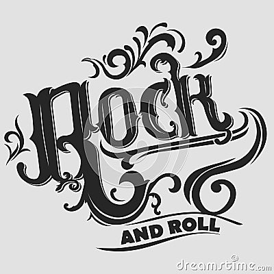 Rock music print Vector Illustration