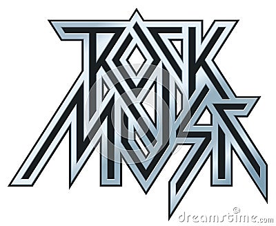 Rock Music - vector metal logo, emblem, label Vector Illustration