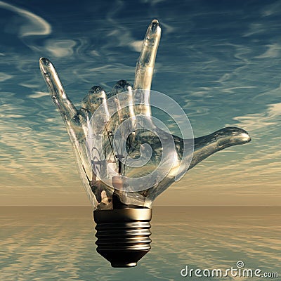 Rock n roll horns lightbulb Stock Photo