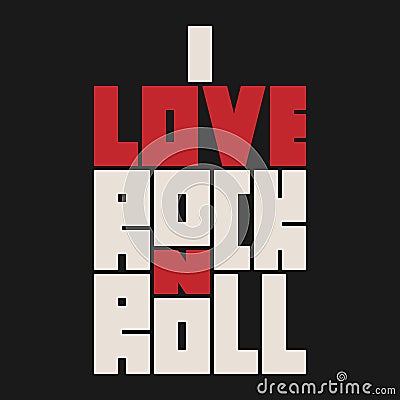 Rock n Roll lettering with grunge effect. T-shirt fashion Design Vector Illustration