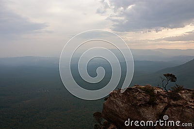 A rock near the Cahill's Lookout in the Blue Mountains in Australia Stock Photo
