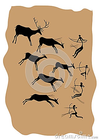 Rock paintings Vector Illustration