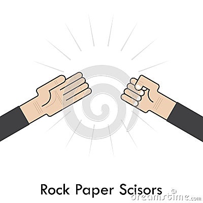 Rock Paper Scisors for it sign.Hand of businessmans with Rock Pa Vector Illustration