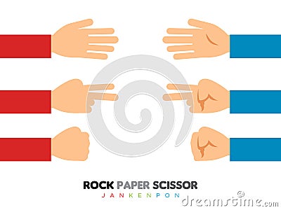 Rock Paper Scissor element. Vector Illustration Stock Photo
