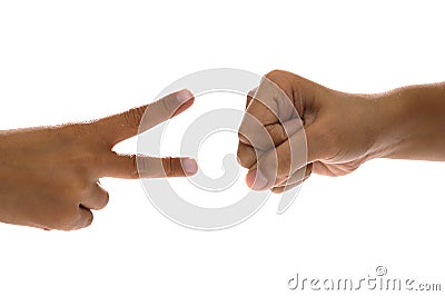 Rock, Paper, Scissors Stock Photo