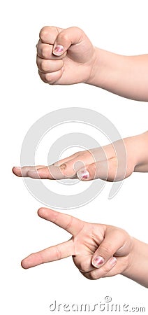 Rock Paper Scissors Stock Photo