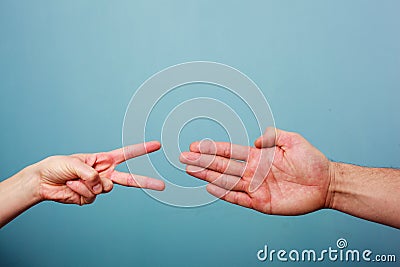 Rock paper scissors Stock Photo