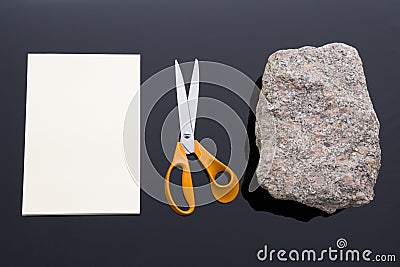 Rock, Paper, Scissors Stock Photo