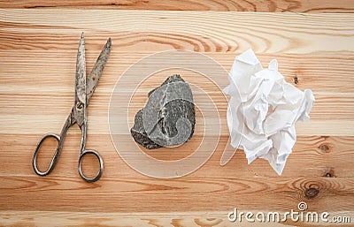 Rock, paper,scissors Stock Photo