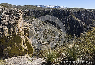 Rock Formations and views at Chiricahua National Monument. Stock Photo