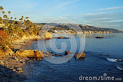 Rock Pile Beach below Heisler Park, Laguna Beach, California. Stock Photo