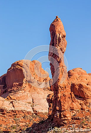 Rock Pillar Sandstone Hoodoo Arches National Park Moab Utah Stock Photo
