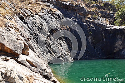 Rock Pools at Serpentine Falls Stock Photo