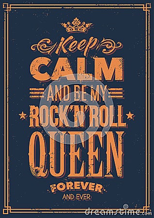 Rock Queen Typography Vector Illustration