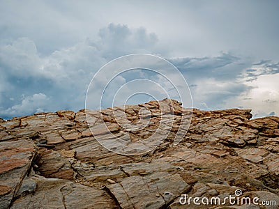 Rock Reef and Blue sky in Khao Laem Ya nation park Stock Photo