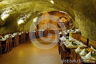 In the Rock Restaurant Chodova Plana, Czech Republic. Editorial Stock Photo