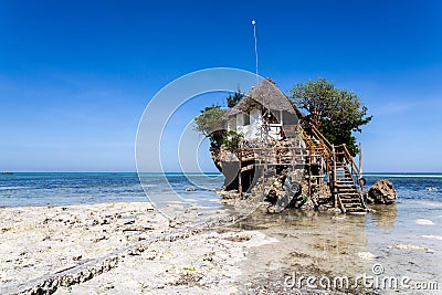 Rock restaurant, Zanzibar Island, Tanzania Stock Photo