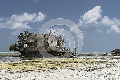 Rock Restaurant, Zanzibar, Tanzania Editorial Stock Photo