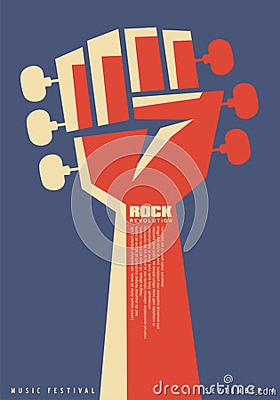 Rock revolution creative poster idea Vector Illustration